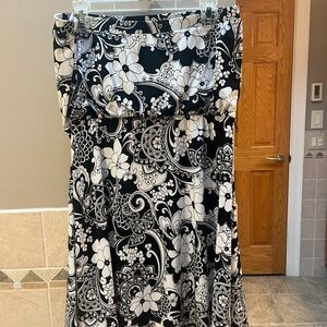 WHBM black and white strapless dress